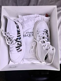Alexander McQueen Tread Slick Boot 'Graffiti Logo - White Multi-Color'