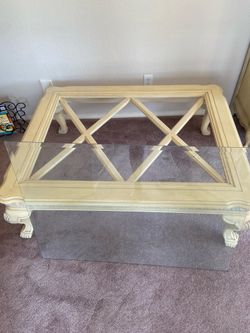 Glass top coffee table