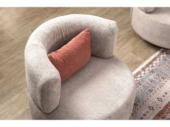 Palermo Gray Round Swivel Arm Chair