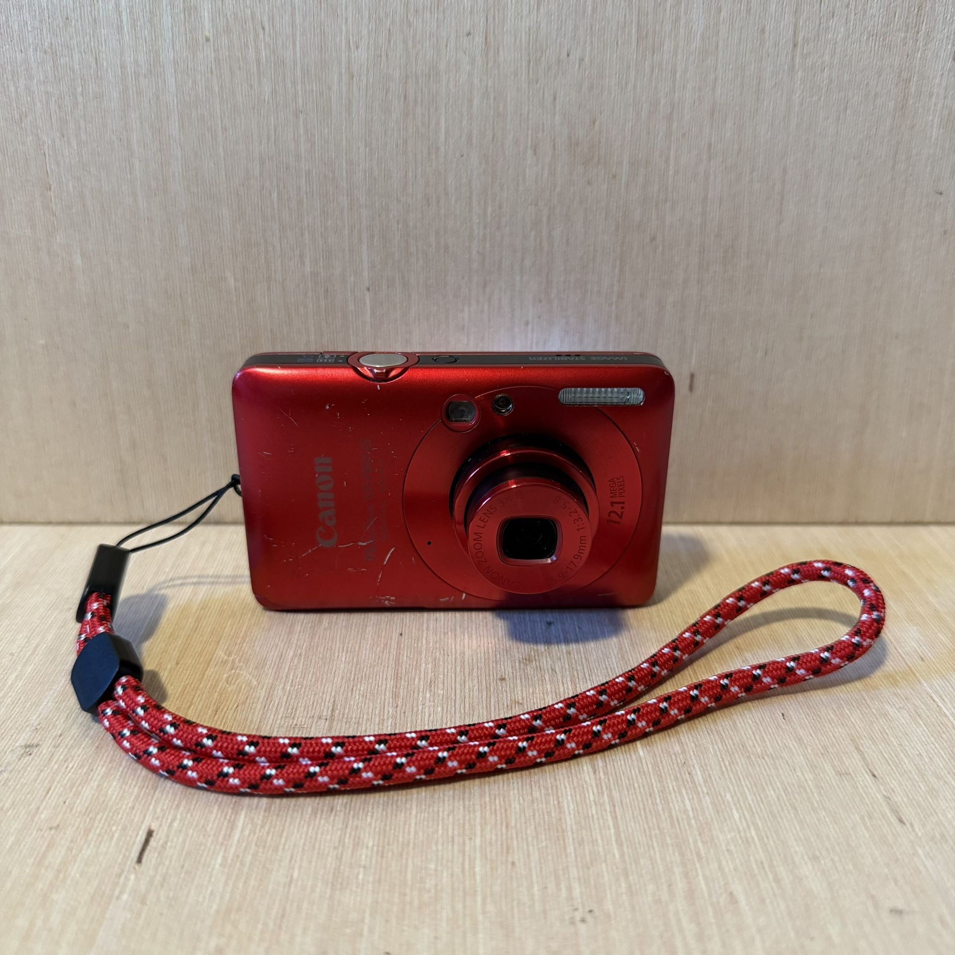 Canon Powershot ELPH SD780 IS 12.1MP Red Tested Good w/Bat-Char-Card Read Info!