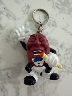 Vintage 1987 california Raisin Keychain 80’s collectible jazz pop music funk soul