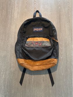 Vintage JanSport Backpack 90s Made in USA Suede