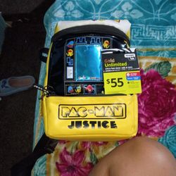 Pacman Backpack, Phone Card Worth 55. 