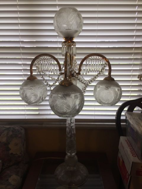 Cut Glass Globe Lamp