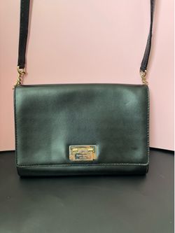 Kate Spade New York Black Leather Crossbody Bag – Gold Hardware