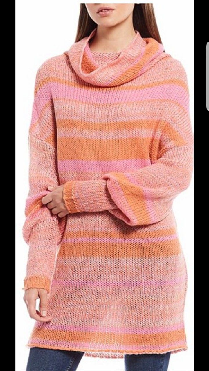 New Free People Alpaca Wool Blend Cowl Neck Tunic Size Large 