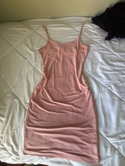 Pink slip dress