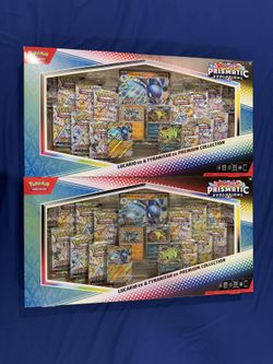 Pokemon Prismatic Evolutions Lucario ex & Tyranitar ex Premium Collection