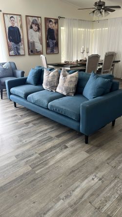 Sofa love seat and two individual accent chairs