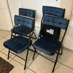 Padded Folding Dining Chairs – Modern Black Frame