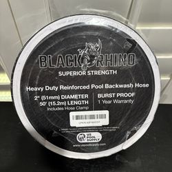 New Black Rhino Heavy-Duty 2” Black Pool Drain Hose - $30