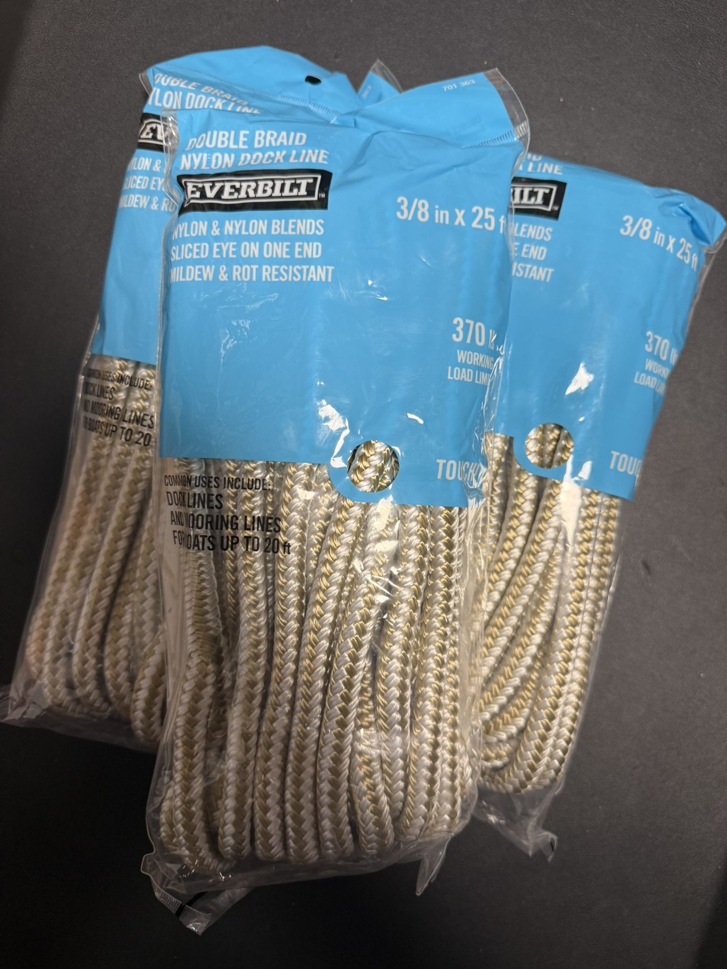 Double Braid Nylon Dock Line 3/8” x 25ft
