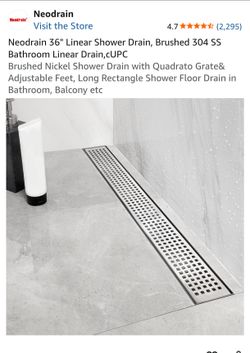36" Linear Shower Drain, Brushed 304 SS Bathroom Linear Drain,cUPC