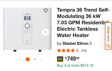 Tempra Electric Tankless Water heater