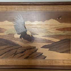 “Soaring Eagle” Wood Inlay Art