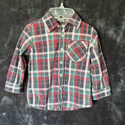 Boys Size 2T Button-Up Long Sleeve Plaid Shirt