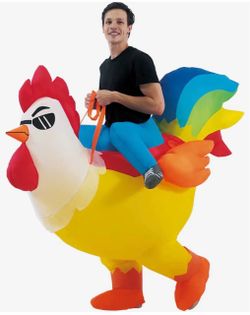 Chicken Inflatable Costume Adult, Funny Inflatable Rooster Costumes Blow up Suit Costumes for Adult,Party Cosplay Halloween Costumes Men Women