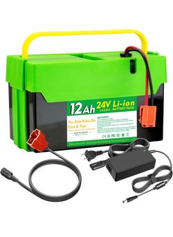 24V 12Ah Li-ion Battery for Best Car Ride on Cars Thunder UTV for 24V Kids Ride-on Cars&Toys Longer Lasting and Lighter Than Lead-Acid, Replacement Ba