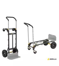 800 lbs. Capacity Convertible Steel Hand Truck, Wide Dual Mode Adjustable Height Handle