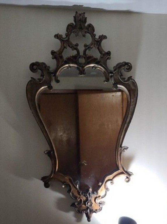 Old Ornate Detailed  Vintage Wall Mirror