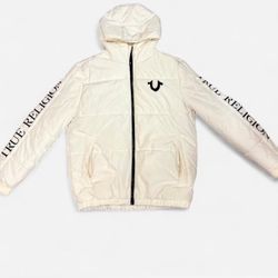 True Religion White Puffer Jacket 