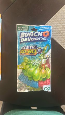 Bunch O Balloons, fill and tie 100 in 60 seconds, $8, no holds