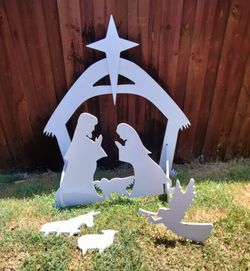 Wooden Nativity Lawn Display