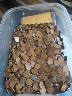 Grandfather’s Collection Of Old Coins, Wheat Pennies