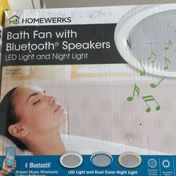 HOMEWERKS 110 CFM Ceiling Mount Bathroom Exhaust Fan with Bluetooth Speakers and LED Light