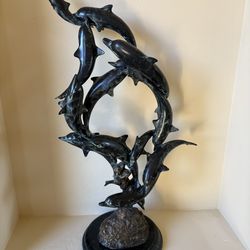 Dolphins Rising Bronze Sculptor