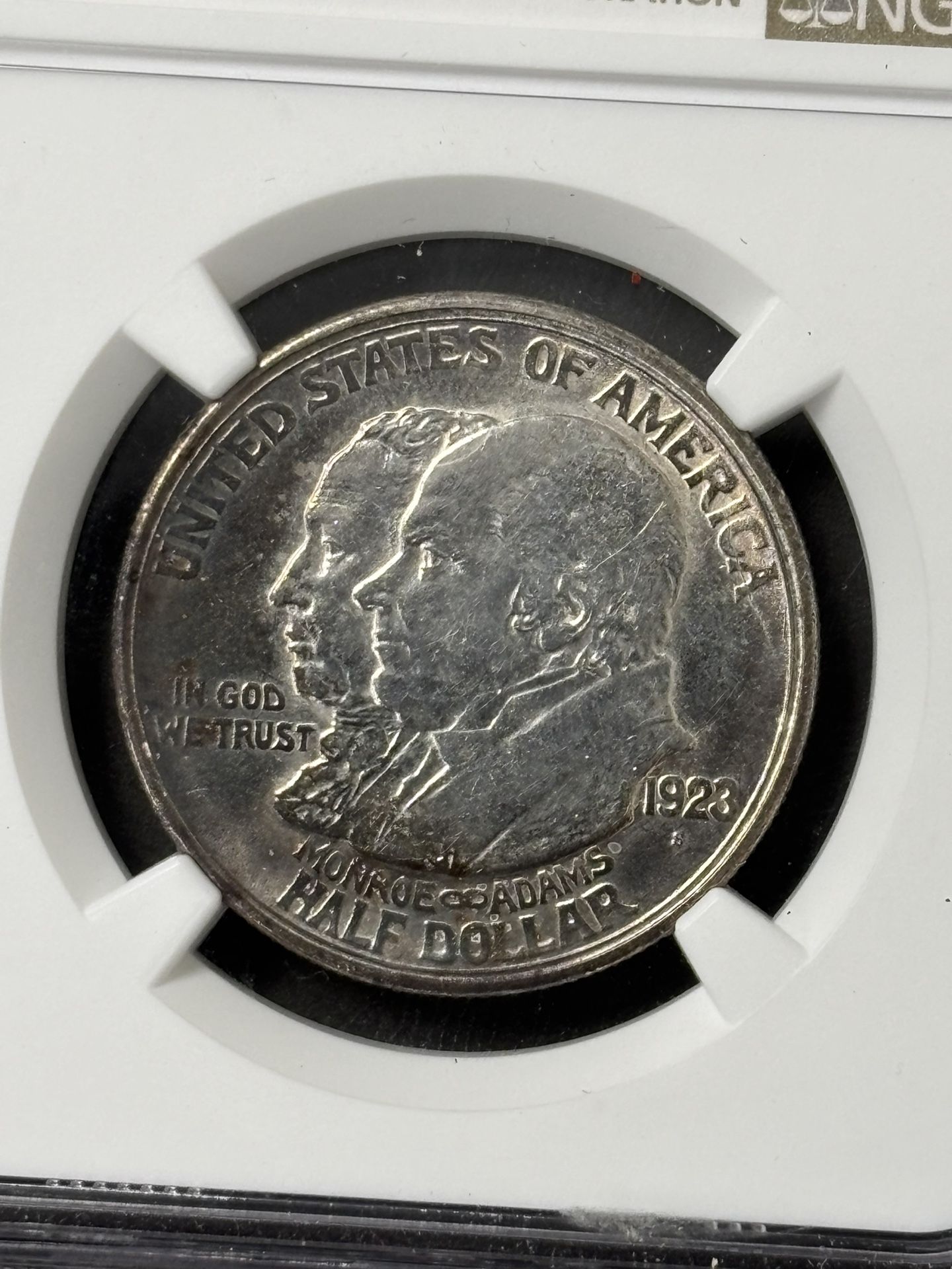 1923-S Monroe Doctrine Half Dollar, NGC UNC. -- HISTORIC SILVER COIN!