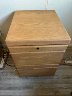 2 drawer oak filing cabinet