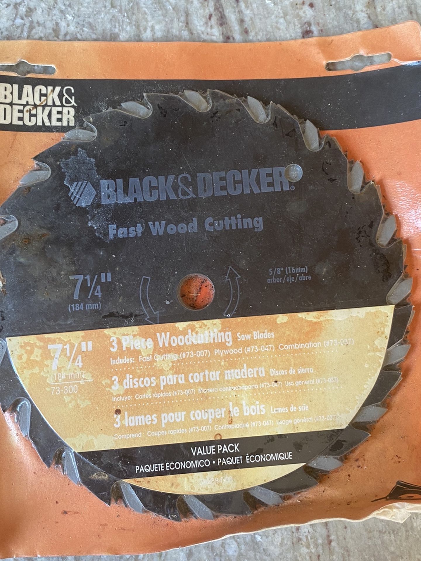 Black And Decker 7 1/4 Inch Circular Saw Blade 3 Pk
