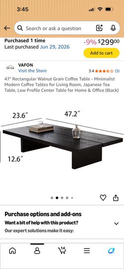 New black modern coffee table