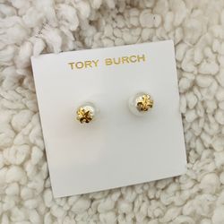 Tory Burch cystal pearl Stud earrings