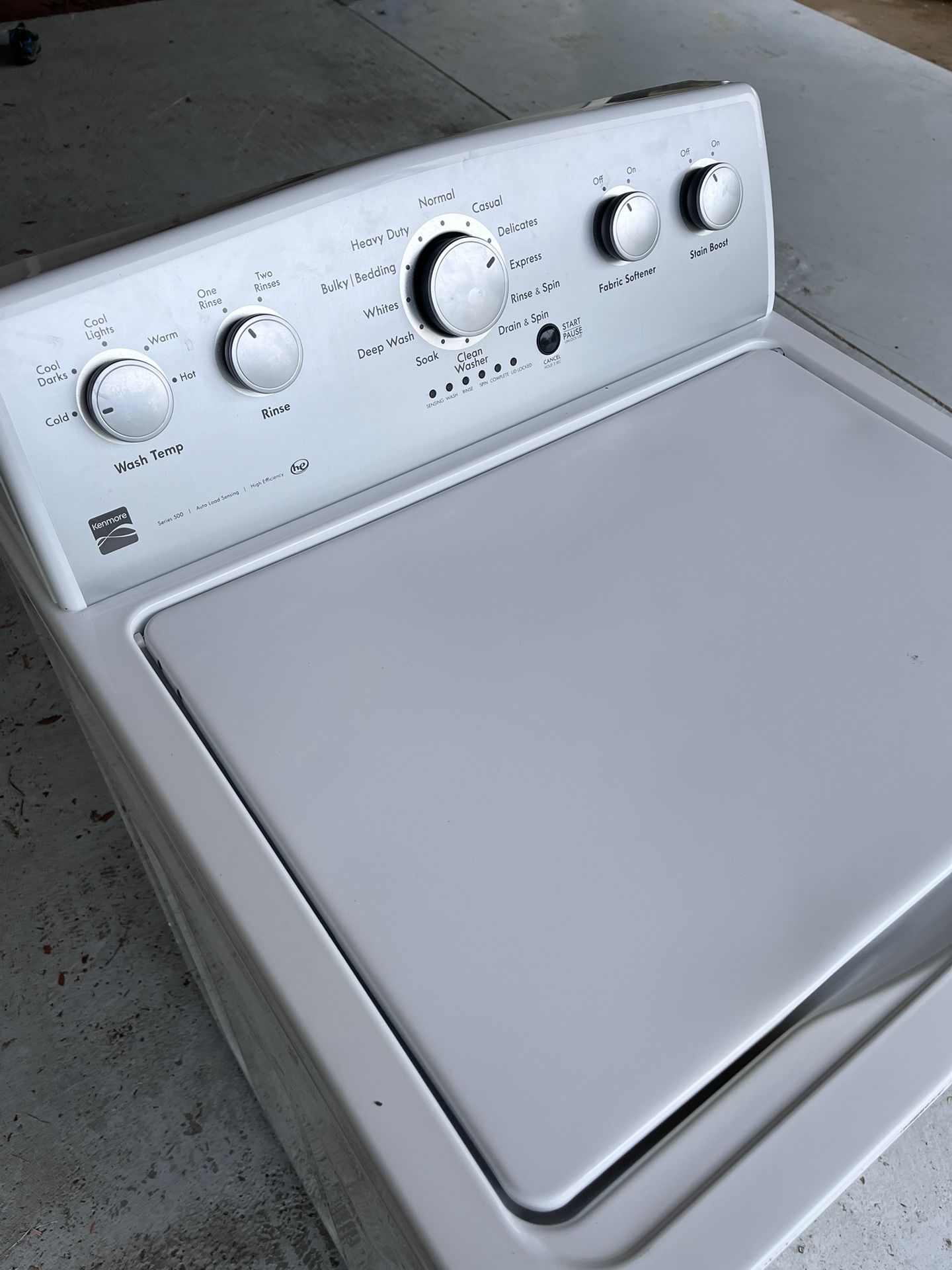 Kenmore 3.5cu ft Washer; High Efficiency Agitator Top-Load ( White )