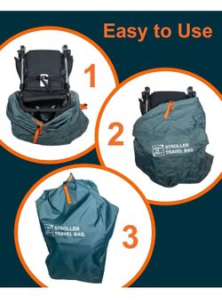 Extra Large,Heavy Duty Stroller and Car Seat Gate Check Bag,Compatible with: WONDERFOLD, BOB, DOONA, RADIO FLYER, VEER, JEEP WAGON double and Jogging