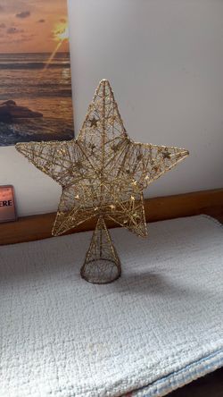 BEAUTIFUL Gold Wire Star Christmas Tree Topper