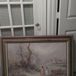 Antique Marie Charlot Signed Oil Painting 3 Ft 8 By 2 Ft 8 Very Firm Price