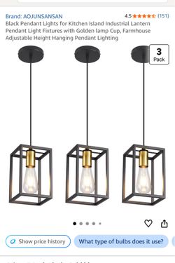 Black Pendant 3 Light Fixture
