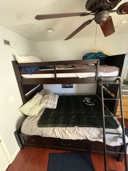 Twin Over Full Bunk Bed with Storage Drawers