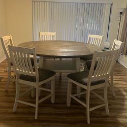 Counter High Dining Table /square 43” Converts To Round 63” Like New Rarely Used