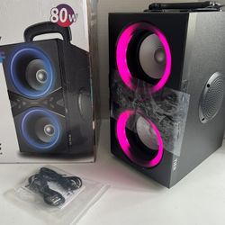 Yier 80 Watts Portable Party Proof Wireless Dual Beat Speaker Model BB-02 Bass Up 
