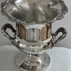 Vintage Silver Plate Champagne Bucket Wine Chiller Urn Vintage Silver Plate Champagne Bucket, Wine Chiller, Urn Shaped, Topiary