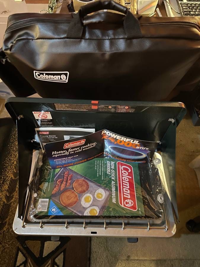 Coleman Camp Stove, Carry Case Non stick Aluminum Griddle* New