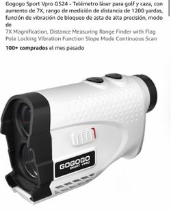 Gogogo Sport Vpro GS24 - Telémetro láser para golf y caza, con aumento de 7X, rango de medición de distancia de 1200 yardas, función de vibración de b