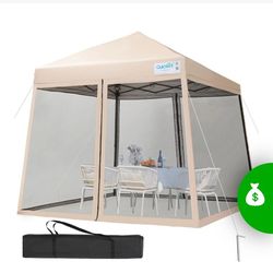 Quictent 10x7.9 Trapezoid Pop Up Tent With Screen