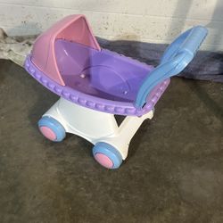 Toddler size baby doll stroller pink purple blue white