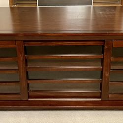 Crate and Barrel Brown Wood Media Console - Good Condition