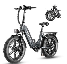 Heybike Ranger S Electric Bike for Adults, Foldable 1400W Peak Motor Ebike, 20" x 4.0" Fat Tire Step-Thru Electric Bicycle, 48V 14.4AH Removable Batte